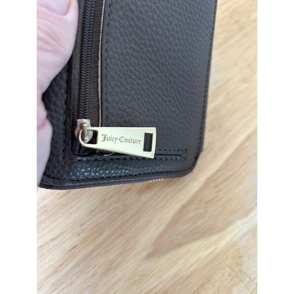 Juicy Couture Zip Around Wallet Bifold Credit Cards Faux Leather Lock Po… - Picture 9 of 13